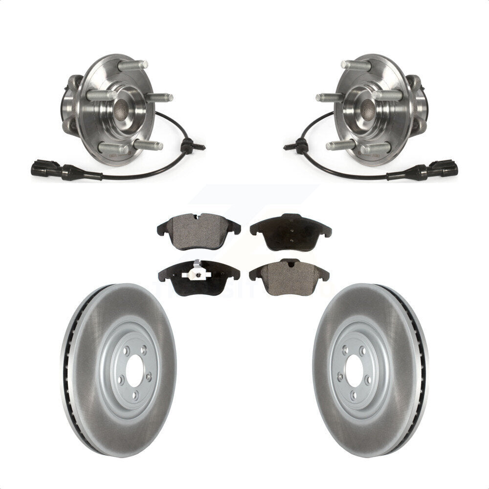 Front Hub Bearing Coat Brake Rotor Pads Kit For Jaguar XF With 380mm Diameter KBB-128016