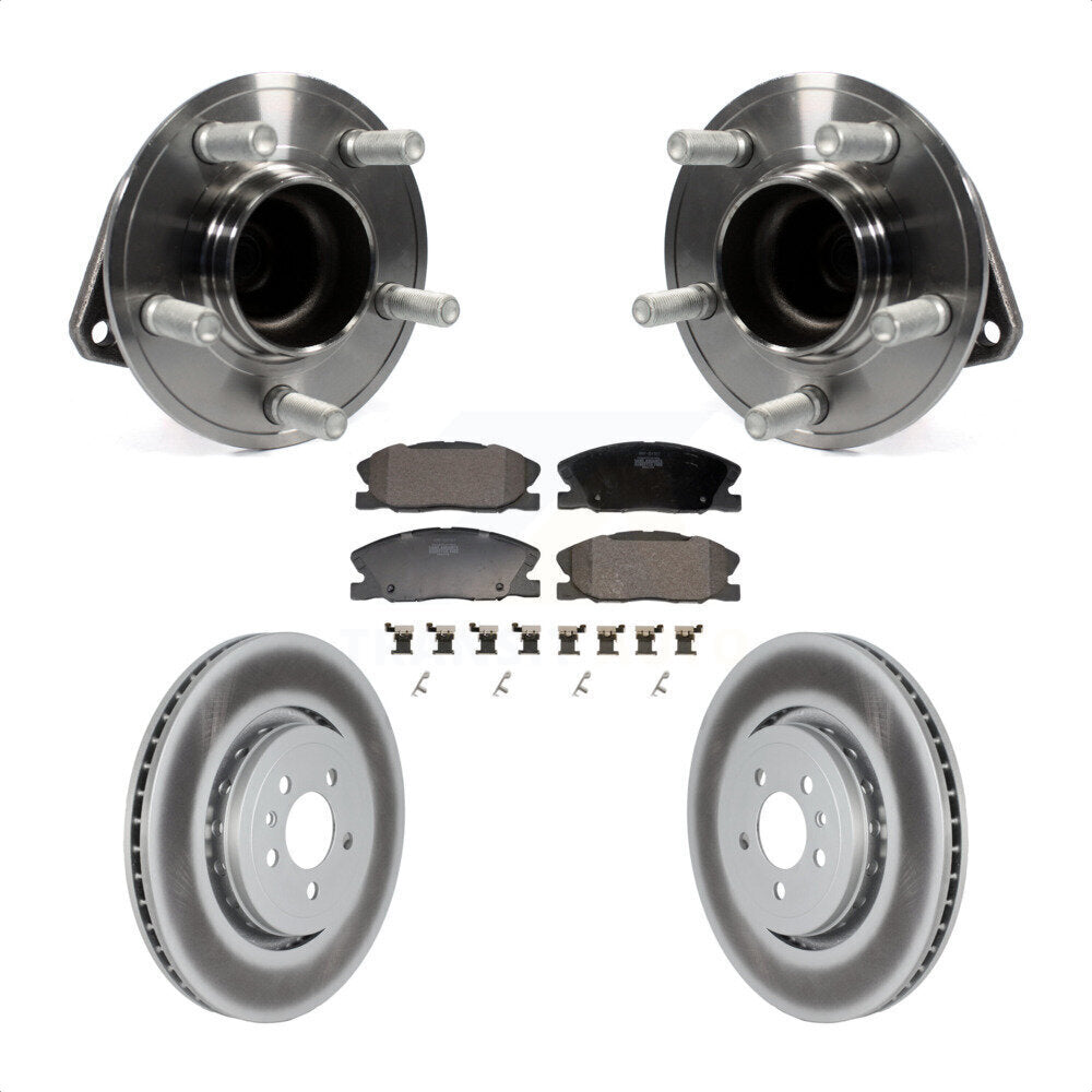 Front Hub Bearing Assembly Coated Disc Brake Rotors And Pads Kit For Dodge Charger KBB-128023