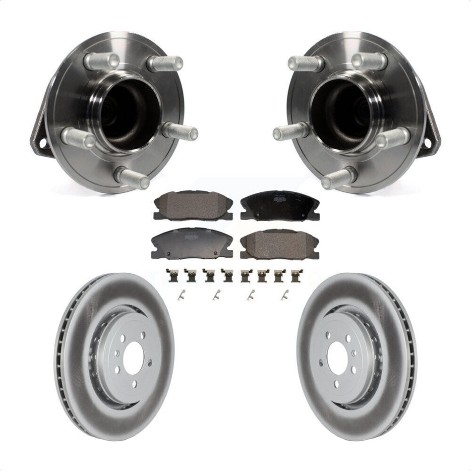 Front Hub Bearing Assembly Coated Disc Brake Rotors And Pads Kit For Dodge Charger KBB-128023