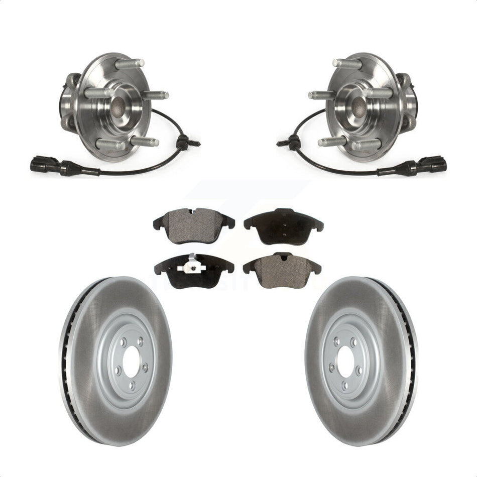 Front Hub Bearing Coat Brake Rotor Pads Kit For Jaguar XF With 380mm Diameter KBB-128026