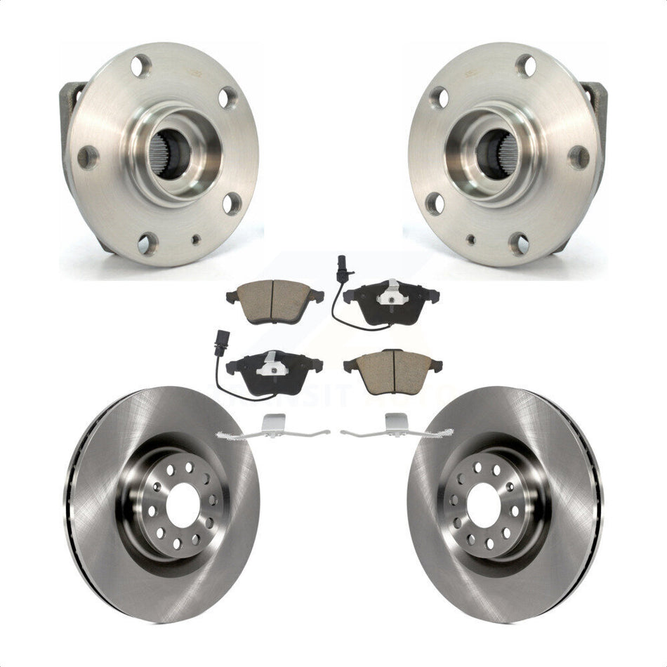 Front Hub Bearing Brake Rotor Pads Kit For Volkswagen R32 With 345mm Diameter KBB-128034