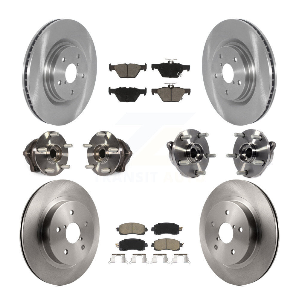 Front Rear Hub Bearing Brake Rotor And Pad Kit (10Pc) For 2020-2023 Subaru Outback Legacy KBB-128035