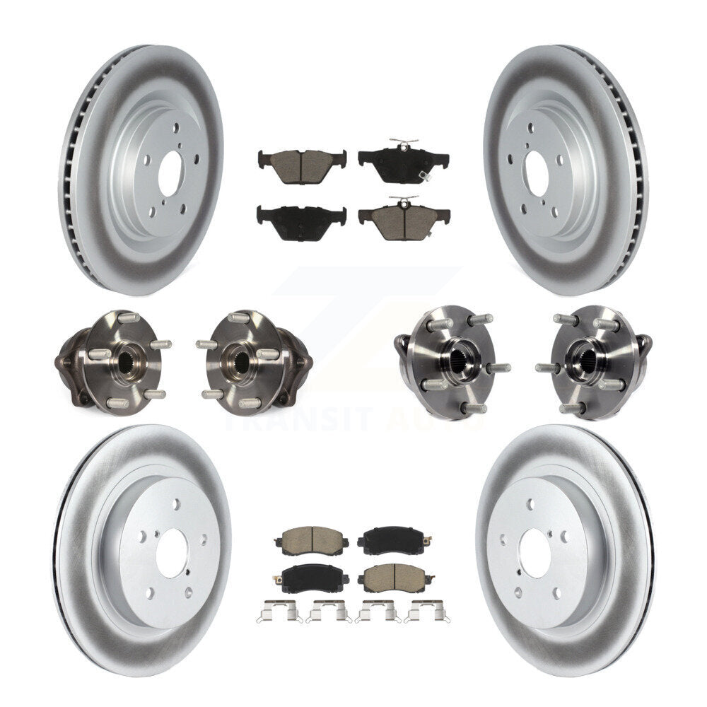 Front Rear Hub Bearing Coated Disc Brake Rotor & Pad Kit (10Pc) For Subaru Outback Legacy KBB-128046