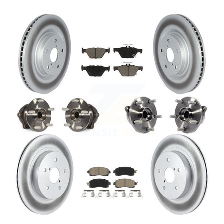 Front Rear Hub Bearing Coated Disc Brake Rotor & Pad Kit (10Pc) For Subaru Outback Legacy KBB-128046