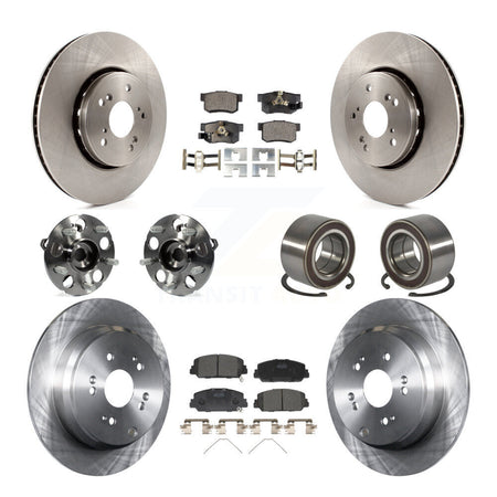 Front Rear Hub Bearings Disc Brake Rotors And Pads Kit (10Pc) For 2013-2016 Acura RDX AWD KBB-128063