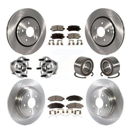 Front Rear Hub Bearing Assembly Disc Brake Rotor And Ceramic Pad Kit (10Pc) For Acura MDX KBB-128067