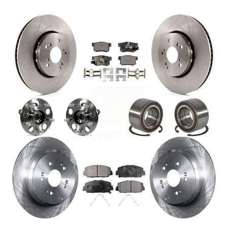 Front Rear Hub Bearings Disc Brake Rotors And Pads Kit (10Pc) For 2013-2016 Acura RDX AWD KBB-128073