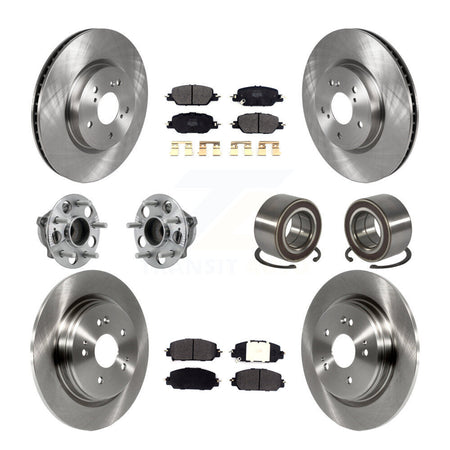 Front Rear Hub Bearing Disc Brake Rotors And Semi-Metallic Pads Kit (10Pc) For Honda CR-V KBB-128080