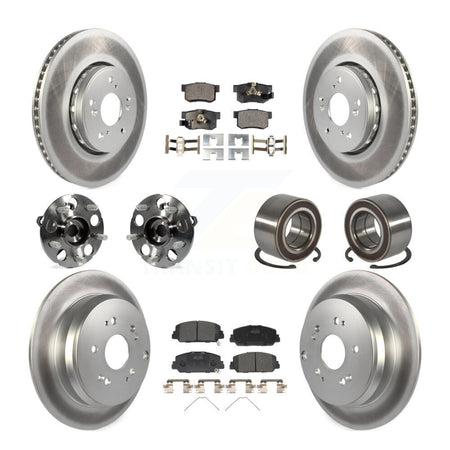 Front Rear Hub Bearing Coated Disc Brake Rotor Pad Kit (10Pc) For 2013-2016 Acura RDX AWD KBB-128096