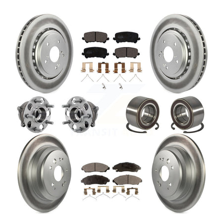 Front Rear Hub Bearing Coated Disc Brake Rotor Pad Kit (10Pc) For 2014-2016 Acura MDX AWD KBB-128098