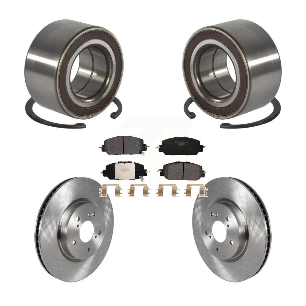 Front Wheel Bearing Disc Brake Rotors And Ceramic Pads Kit For Honda CR-V KBB-128104