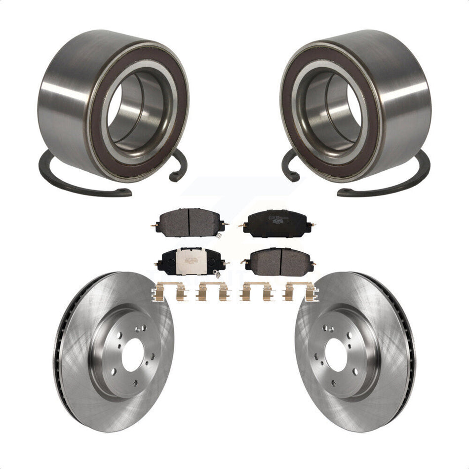 Front Wheel Bearing Disc Brake Rotors And Ceramic Pads Kit For Honda CR-V KBB-128104