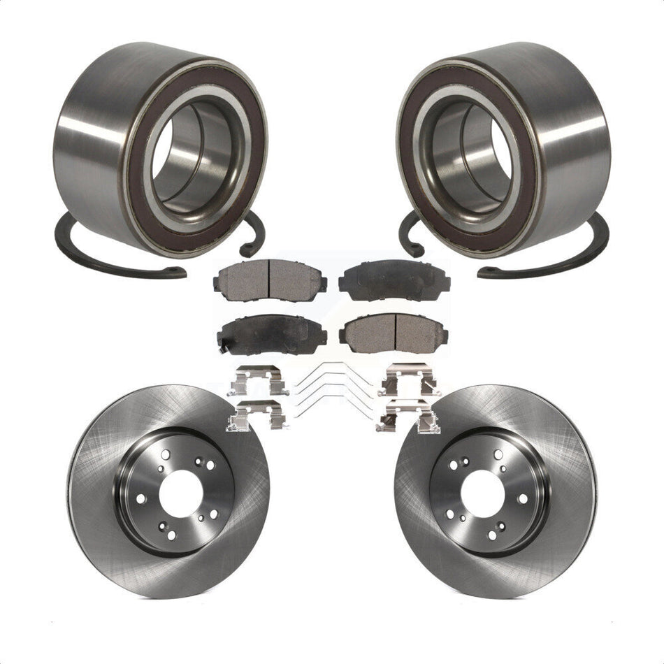 Front Wheel Bearing Disc Brake Rotors And Ceramic Pads Kit For Honda CR-V KBB-128105