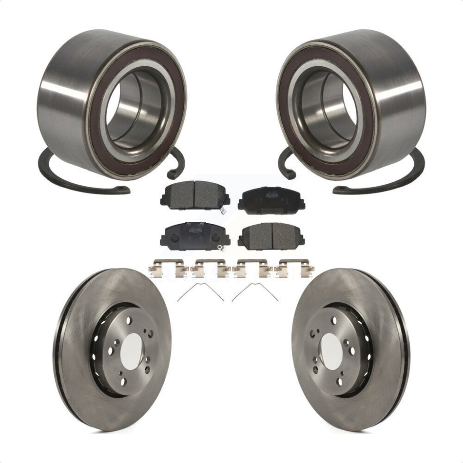 Front Wheel Bearing Disc Brake Rotors And Ceramic Pads Kit For Acura RLX KBB-128107