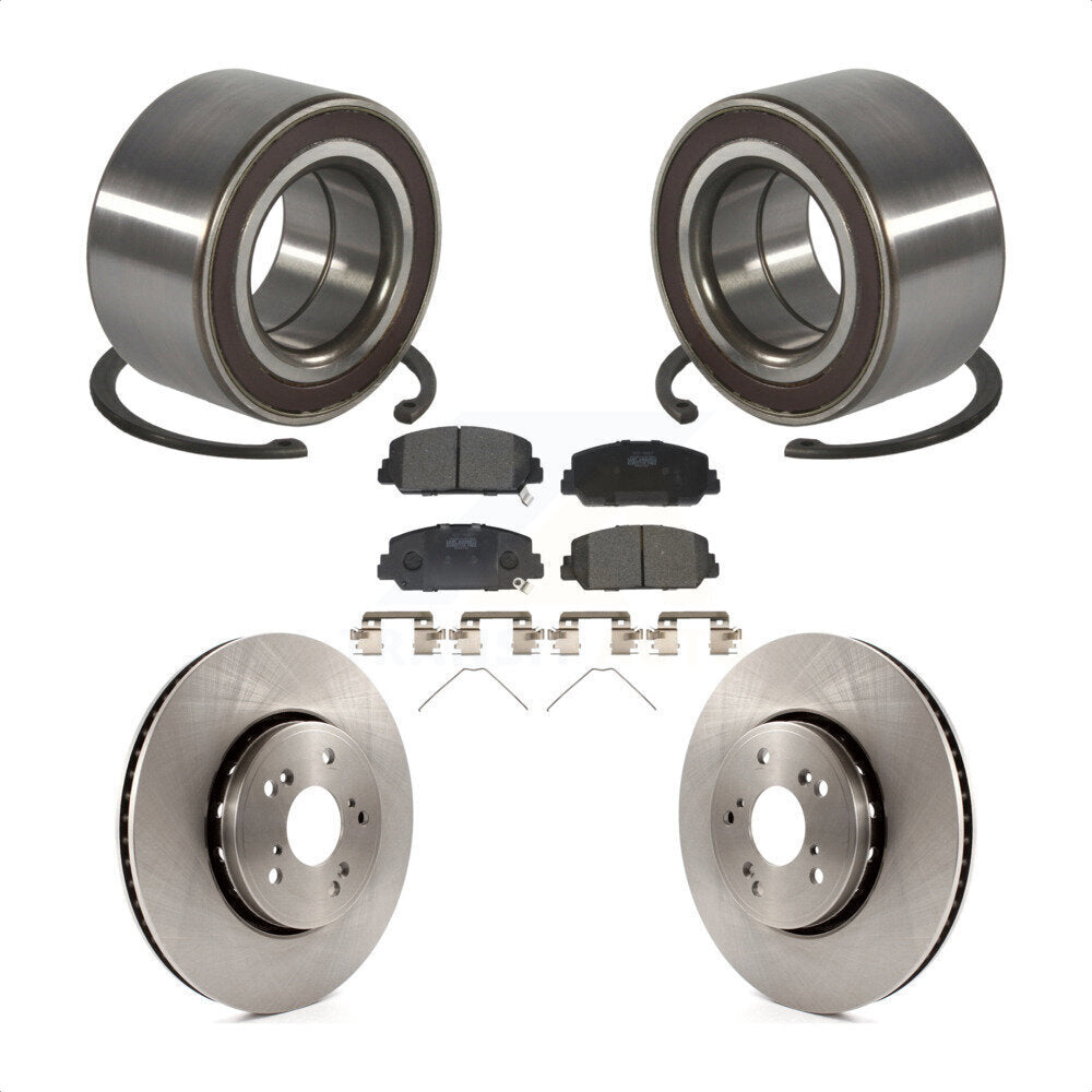 Front Wheel Bearing Disc Brake Rotors And Ceramic Pads Kit For 2013-2018 Acura RDX KBB-128110