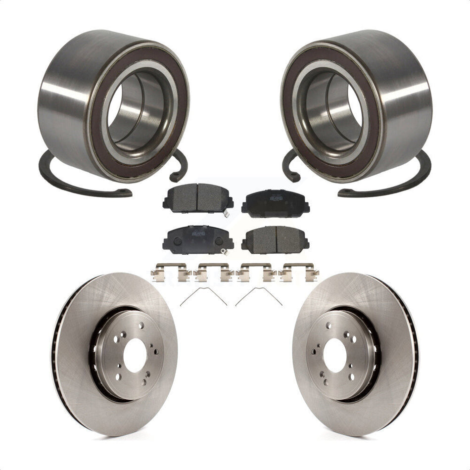 Front Wheel Bearing Disc Brake Rotors And Ceramic Pads Kit For 2013-2018 Acura RDX KBB-128110