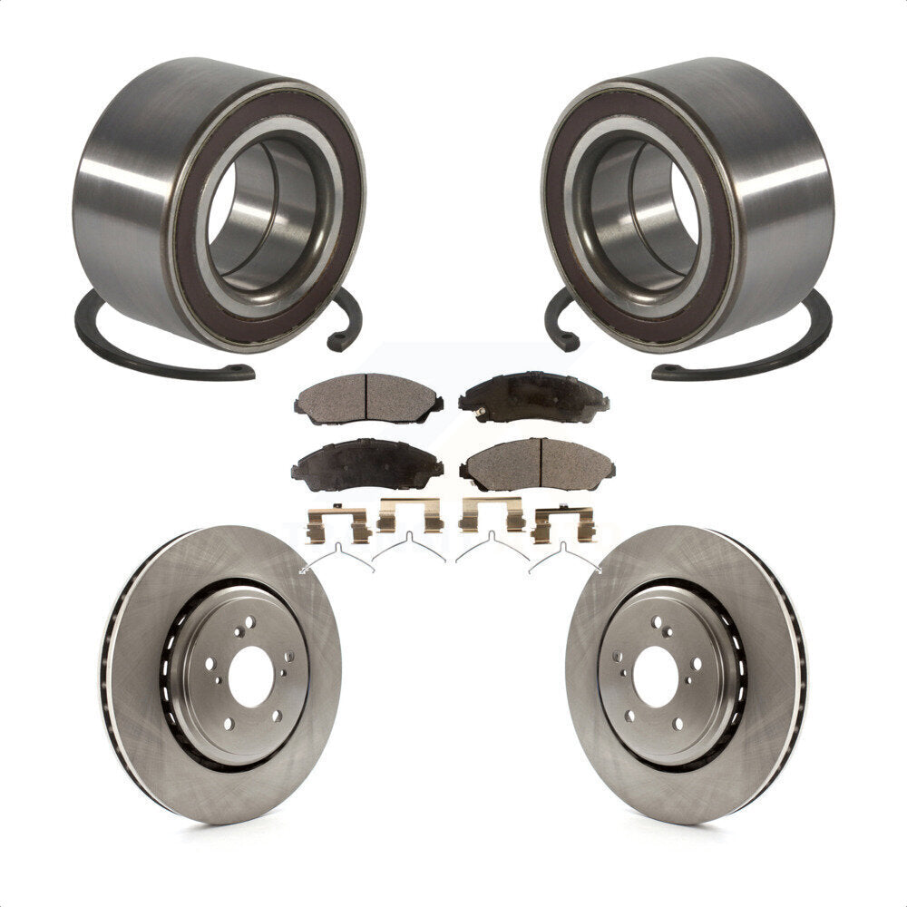 Front Wheel Bearing Disc Brake Rotors And Ceramic Pads Kit For 2014-2016 Acura MDX KBB-128111