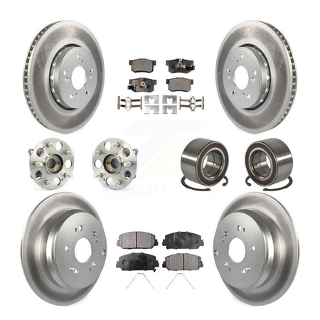 Front Rear Hub Bearing Coated Disc Brake Rotor Pad Kit (10Pc) For 2017-2018 Acura RDX AWD KBB-128118