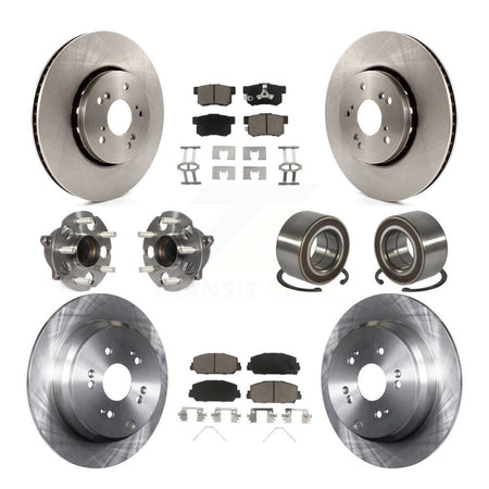 Front Rear Hub Bearings Disc Brake Rotors And Pads Kit (10Pc) For 2013-2018 Acura RDX FWD KBB-128130
