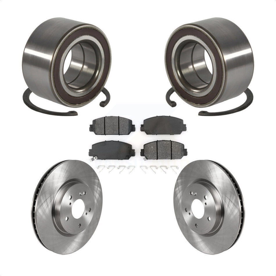 Front Wheel Bearing Disc Brake Rotors And Semi-Metallic Pads Kit For Honda CR-V KBB-128147
