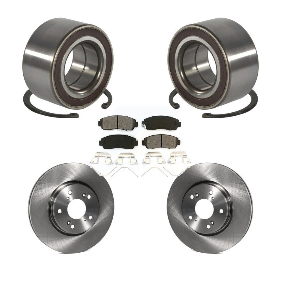 Front Wheel Bearing Disc Brake Rotors And Semi-Metallic Pads Kit For Honda CR-V KBB-128148