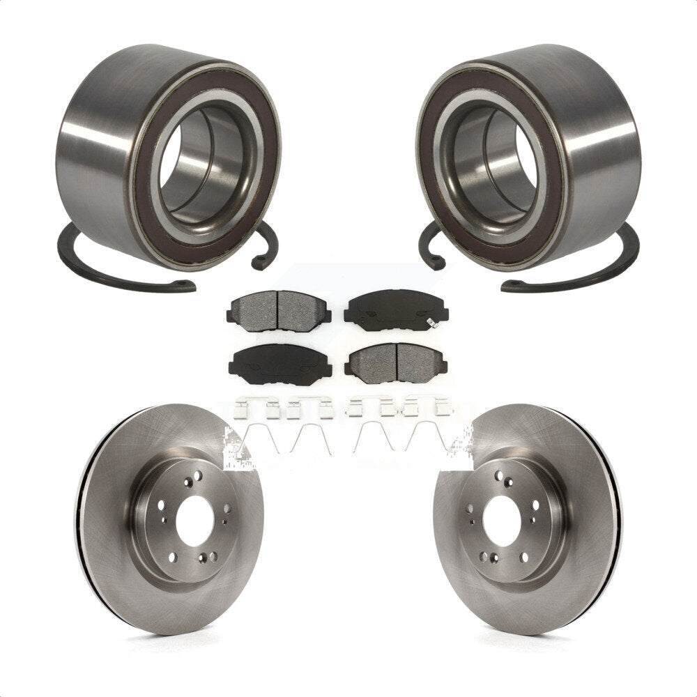 Front Wheel Bearing Disc Brake Rotors And Pads Kit For 2012-2016 Honda CR-V FWD KBB-128150