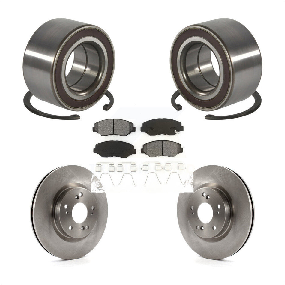Front Wheel Bearing Disc Brake Rotors And Pads Kit For 2012-2016 Honda CR-V FWD KBB-128150