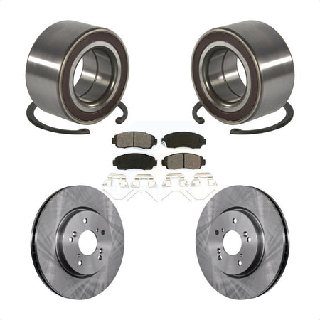 Front Wheel Bearing Disc Brake Rotors And Pads Kit For 2012-2016 Honda CR-V AWD KBB-128151