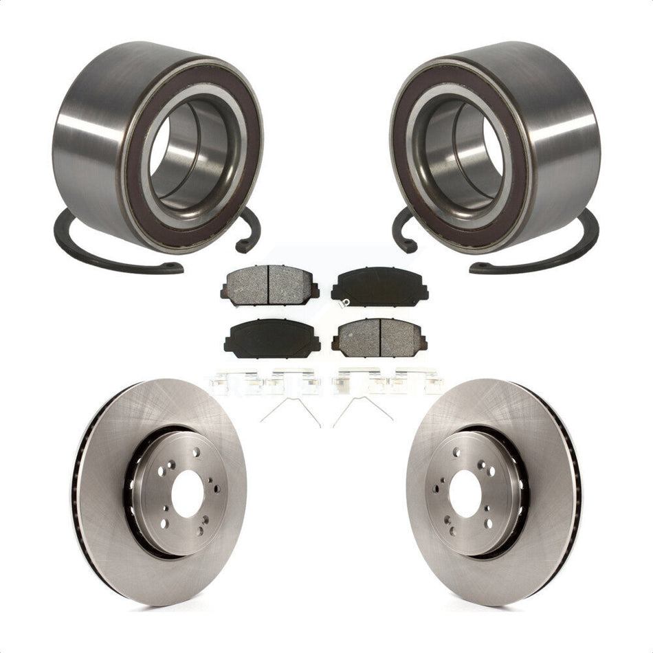 Front Wheel Bearing Disc Brake Rotors And Semi-Metallic Pads Kit For 2013-2018 Acura RDX KBB-128152