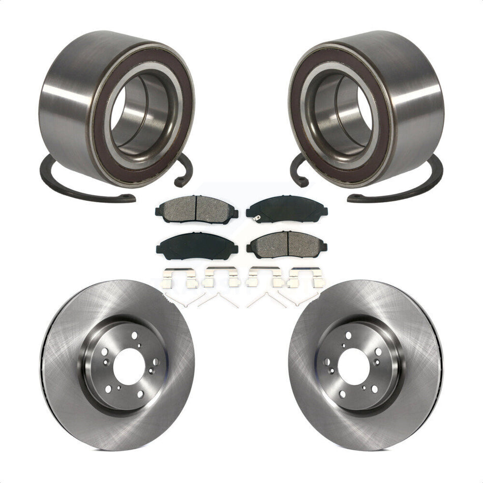 Front Wheel Bearing Disc Brake Rotor Pads Kit For 2014-2020 Acura RLX Sport Hybrid SH-AWD KBB-128153
