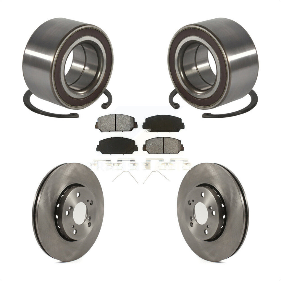 Front Wheel Bearing Disc Brake Rotors And Semi-Metallic Pads Kit For Acura RLX KBB-128154