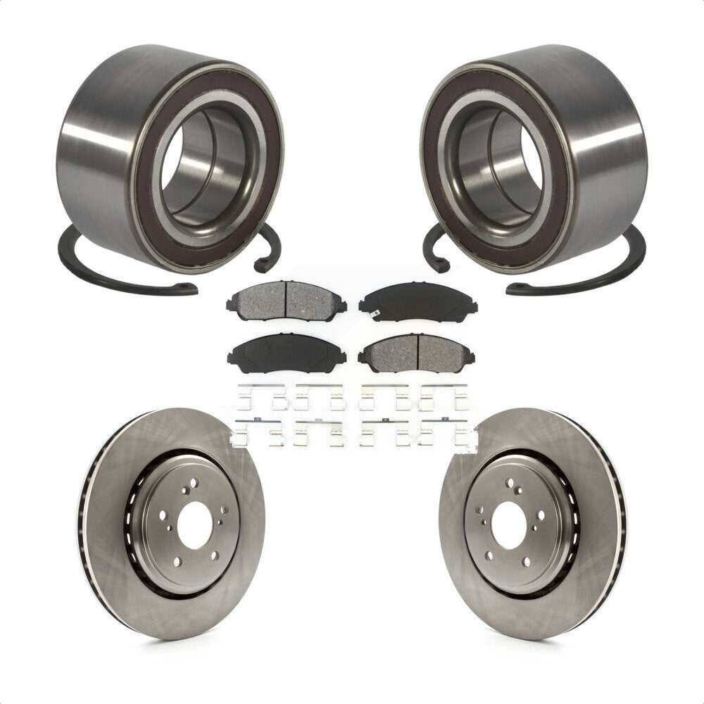 Front Wheel Bearing Disc Brake Rotors And Semi-Metallic Pads Kit For 2014-2016 Acura MDX KBB-128155