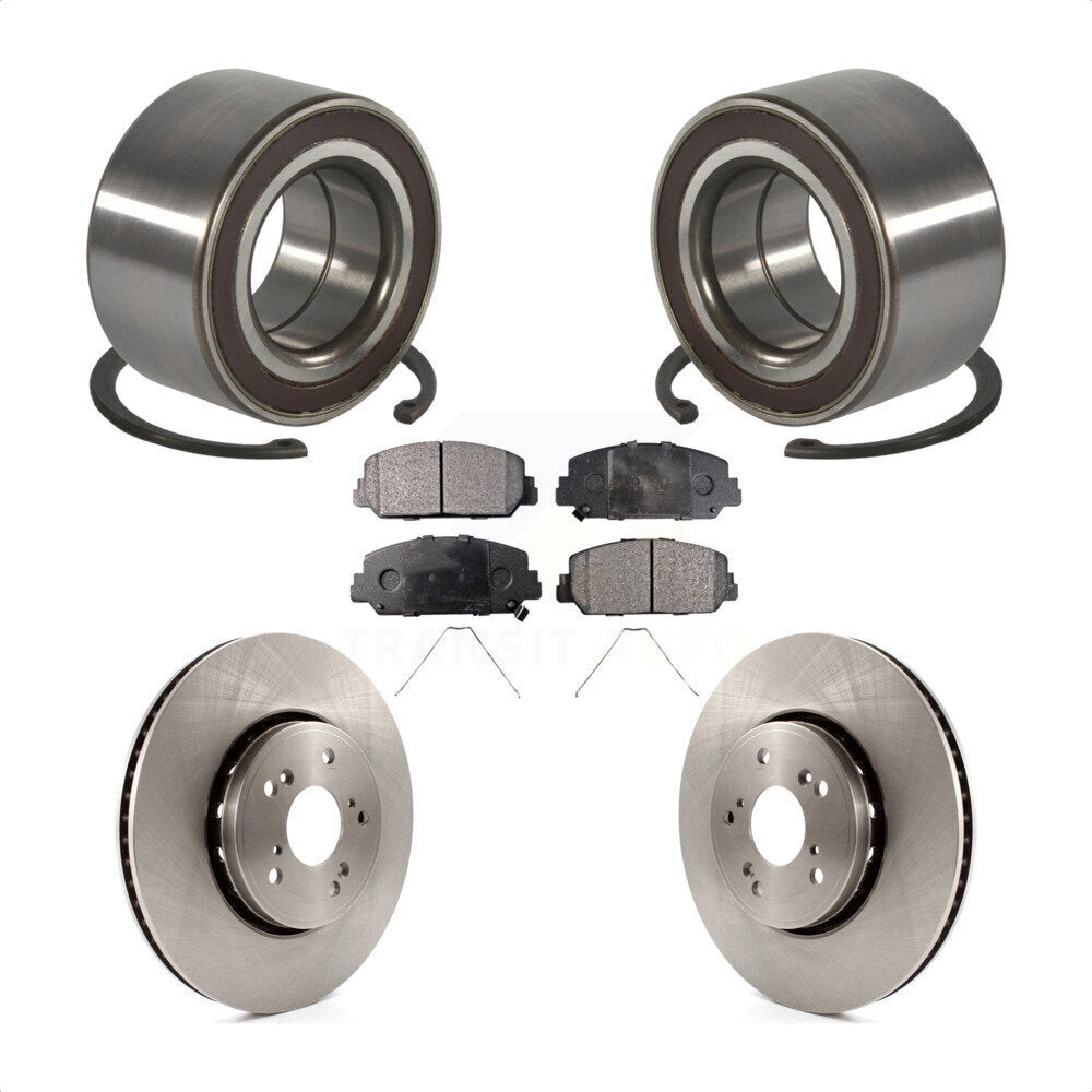 Front Wheel Bearing Disc Brake Rotors And Semi-Metallic Pads Kit For 2013-2018 Acura RDX KBB-128163