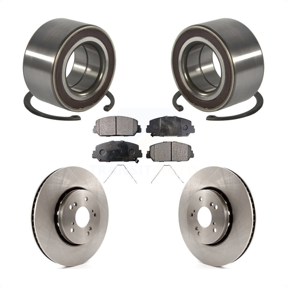 Front Wheel Bearing Disc Brake Rotors And Semi-Metallic Pads Kit For 2013-2018 Acura RDX KBB-128163