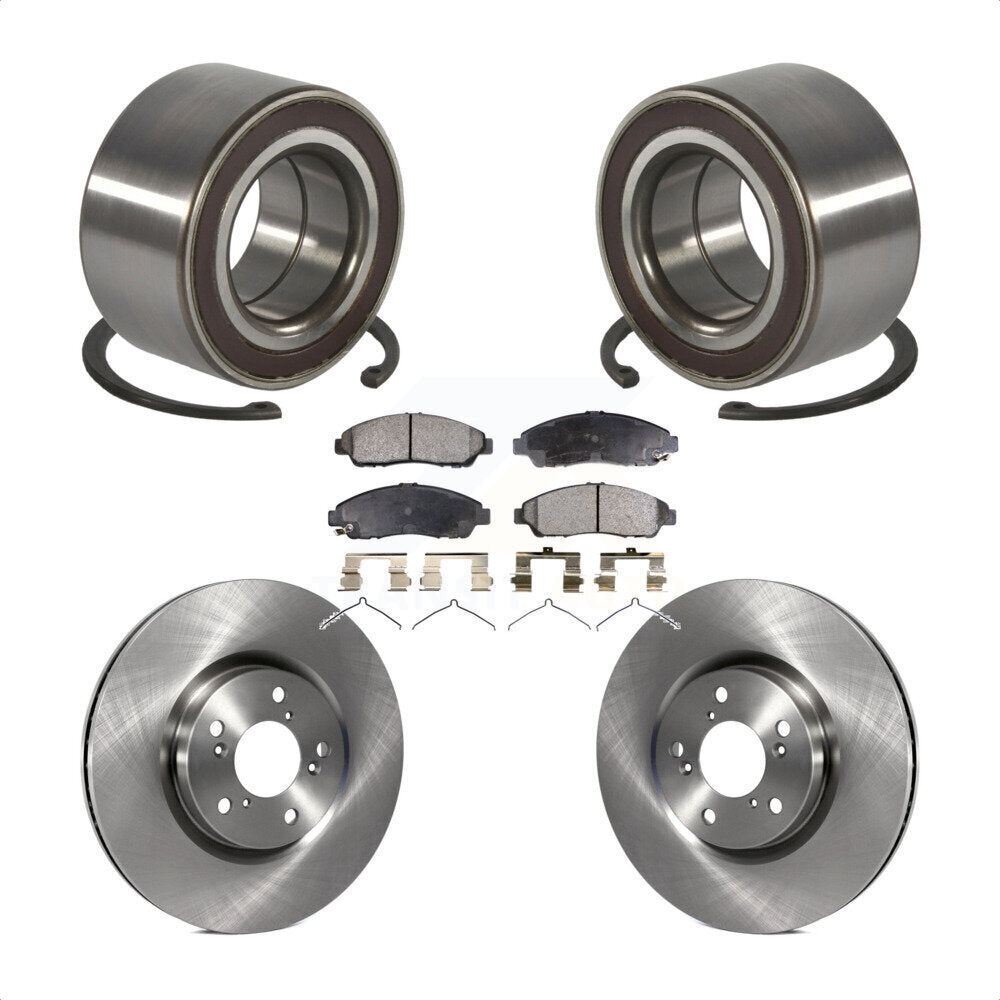Front Wheel Bearing Disc Brake Rotor Pads Kit For 2014-2020 Acura RLX Sport Hybrid SH-AWD KBB-128164