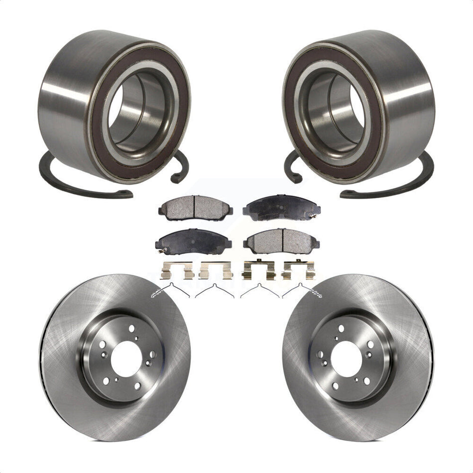 Front Wheel Bearing Disc Brake Rotor Pads Kit For 2014-2020 Acura RLX Sport Hybrid SH-AWD KBB-128164
