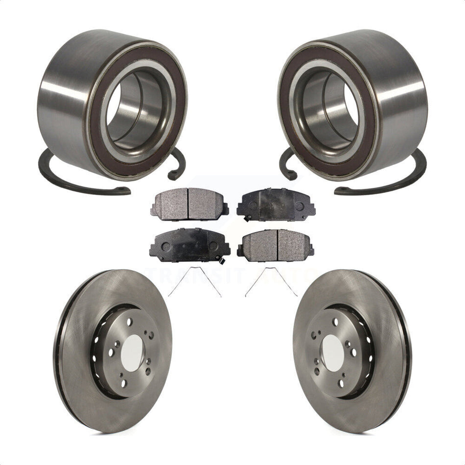Front Wheel Bearing Disc Brake Rotors And Semi-Metallic Pads Kit For Acura RLX KBB-128165