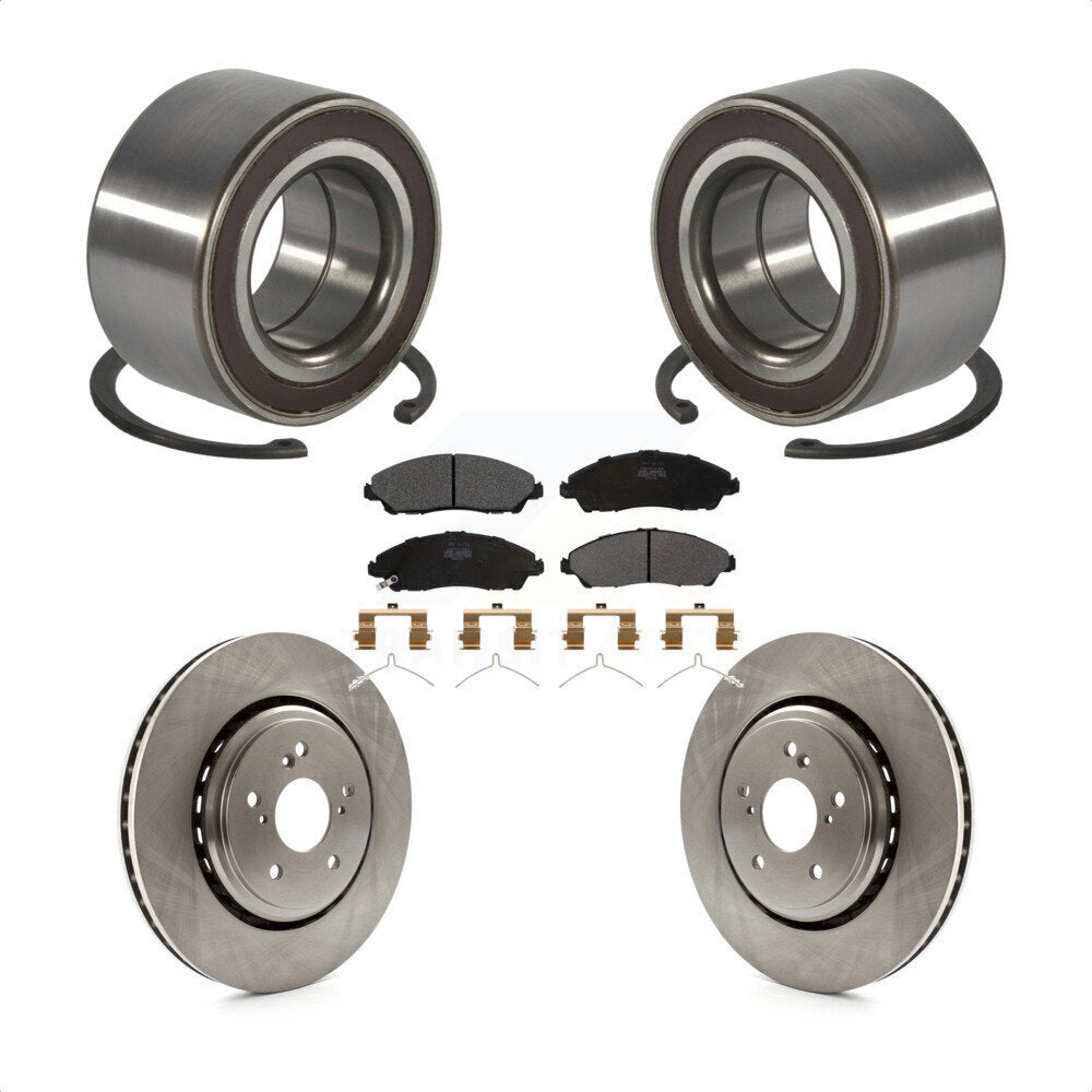 Front Wheel Bearing Disc Brake Rotors And Semi-Metallic Pads Kit For 2014-2016 Acura MDX KBB-128166