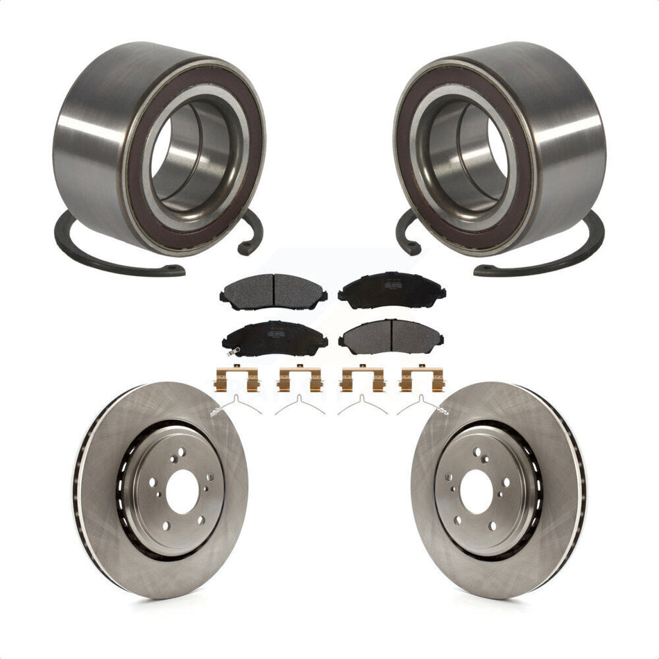 Front Wheel Bearing Disc Brake Rotors And Semi-Metallic Pads Kit For 2014-2016 Acura MDX KBB-128166