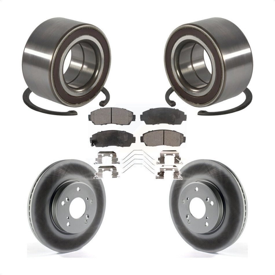 Front Wheel Bearing Coated Disc Brake Rotors And Ceramic Pads Kit For Honda CR-V KBB-128168