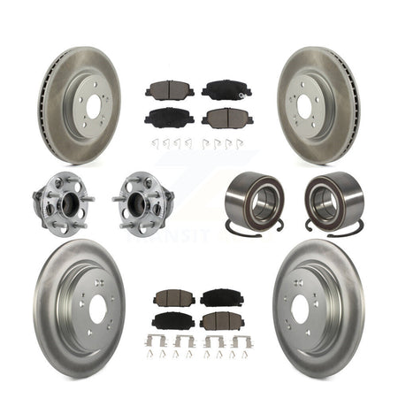 Front Rear Hub Bearing Coated Disc Brake Rotor And Ceramic Pads Kit (10Pc) For Honda CR-V KBB-128184