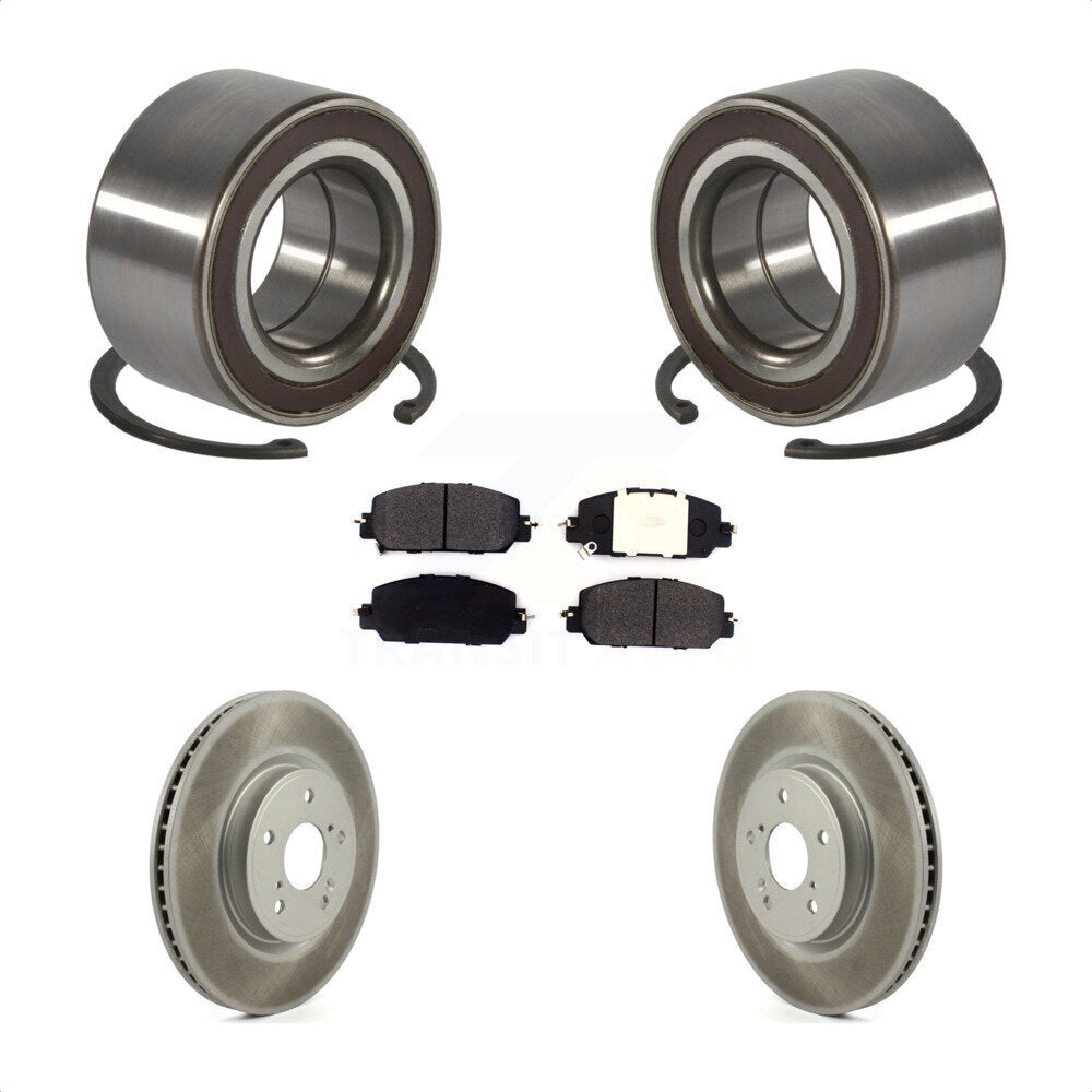 Front Wheel Bearing Coated Disc Brake Rotors And Semi-Metallic Pads Kit For Honda CR-V KBB-128191