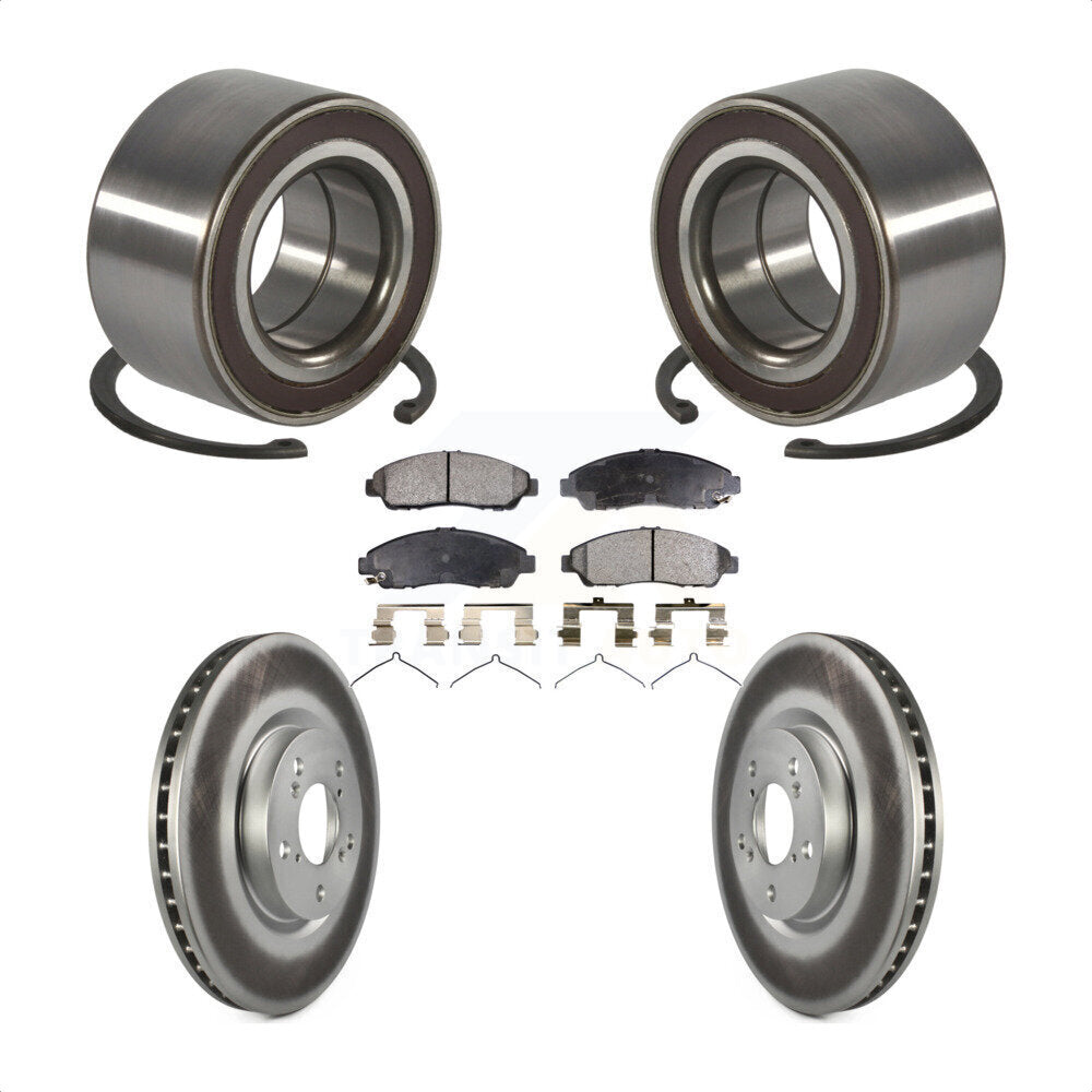 Front Wheel Bearing Coat Brake Rotor Pads Kit For 2014-2020 Acura RLX Sport Hybrid SH-AWD KBB-128194