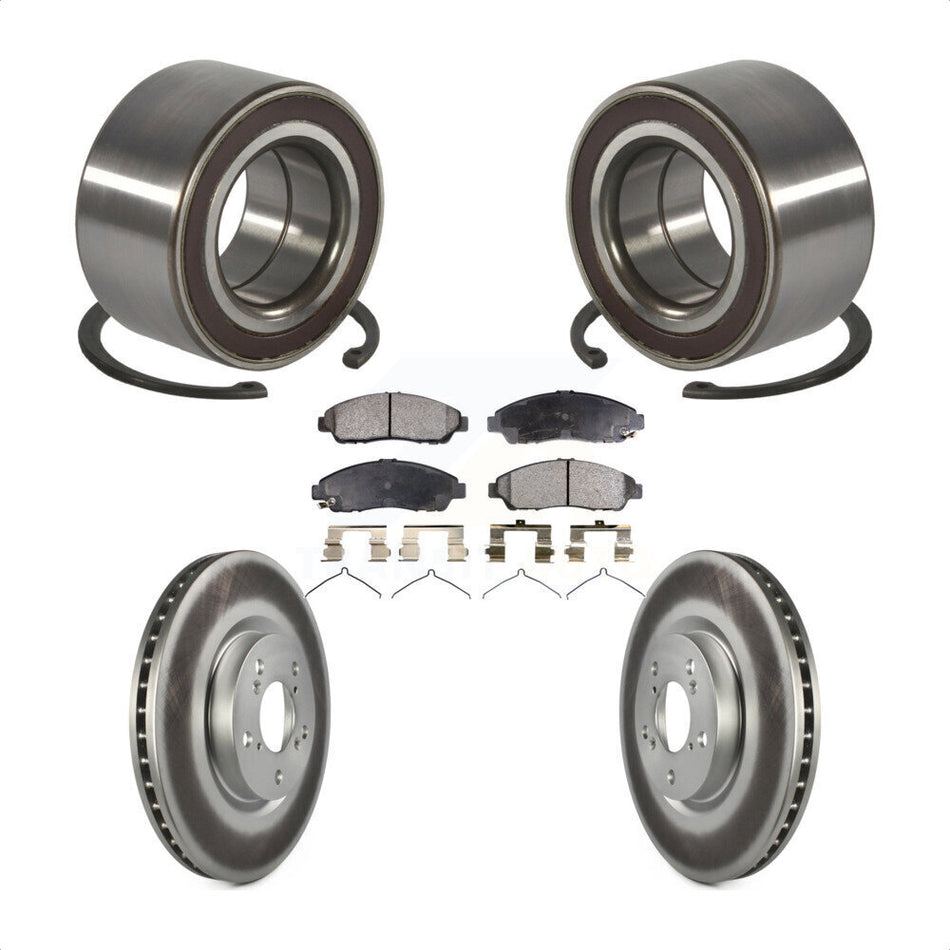Front Wheel Bearing Coat Brake Rotor Pads Kit For 2014-2020 Acura RLX Sport Hybrid SH-AWD KBB-128194