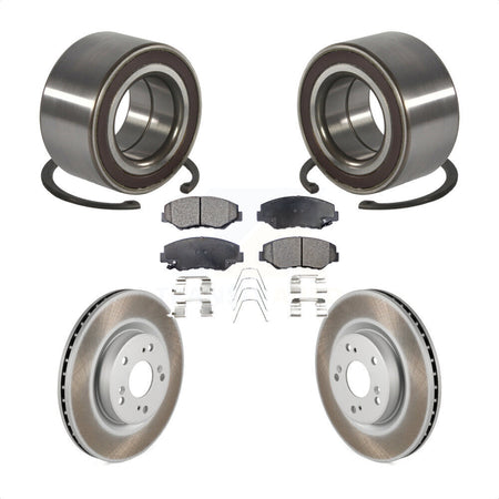 Front Wheel Bearing Coated Disc Brake Rotors And Pads Kit For 2012-2016 Honda CR-V FWD KBB-128196