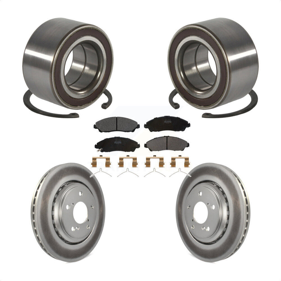 Front Wheel Bearing Coated Disc Brake Rotors And Pads Kit For Honda Pilot Acura MDX KBB-128199