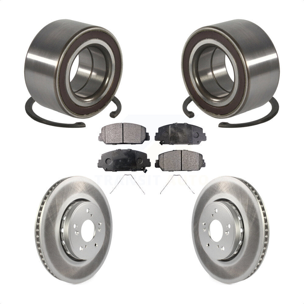 Front Wheel Bearing Coated Disc Brake Rotors And Pads Kit For 2013-2018 Acura RDX KBB-128200