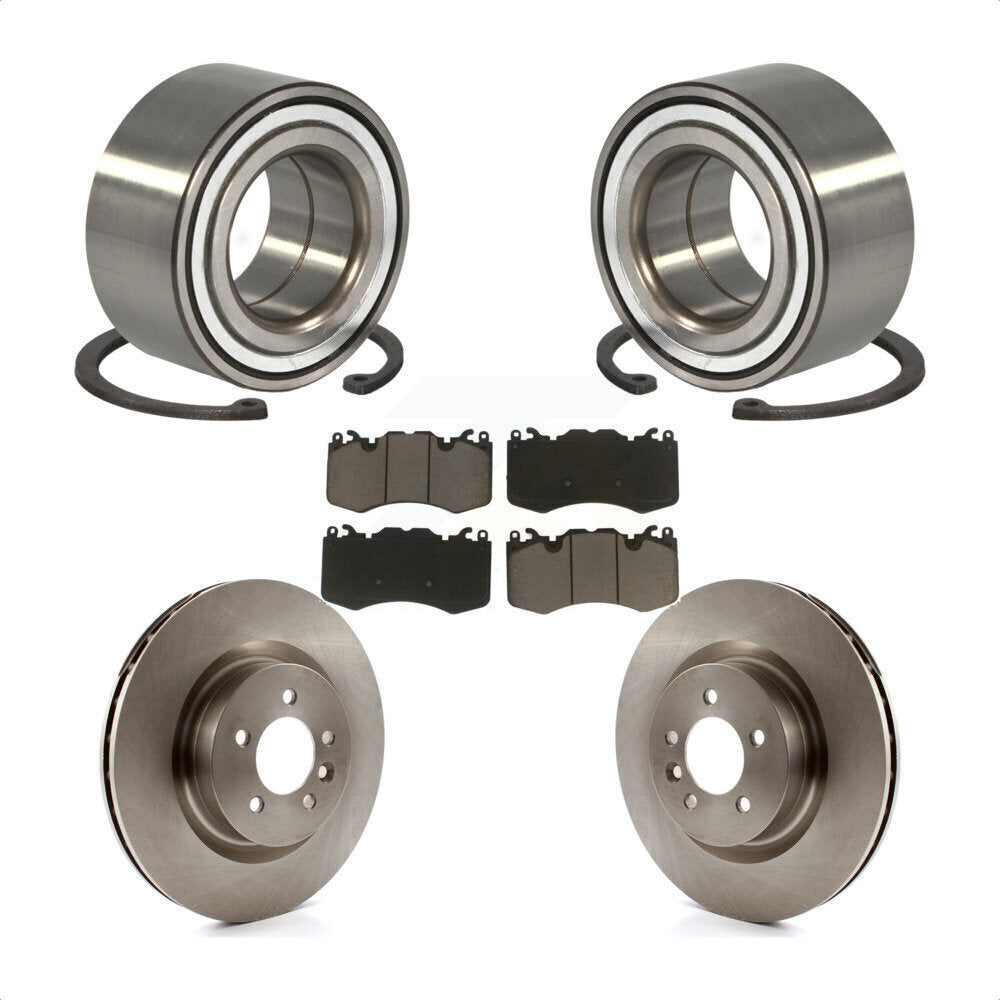 Front Wheel Bearing Disc Brake Rotors And Ceramic Pads Kit For 2016 Land Rover Range 3.0L KBB-128201