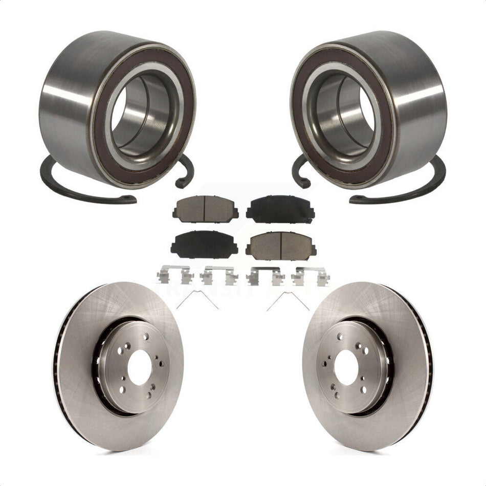 Front Wheel Bearing Disc Brake Rotors And Ceramic Pads Kit For 2013-2018 Acura RDX KBB-128202