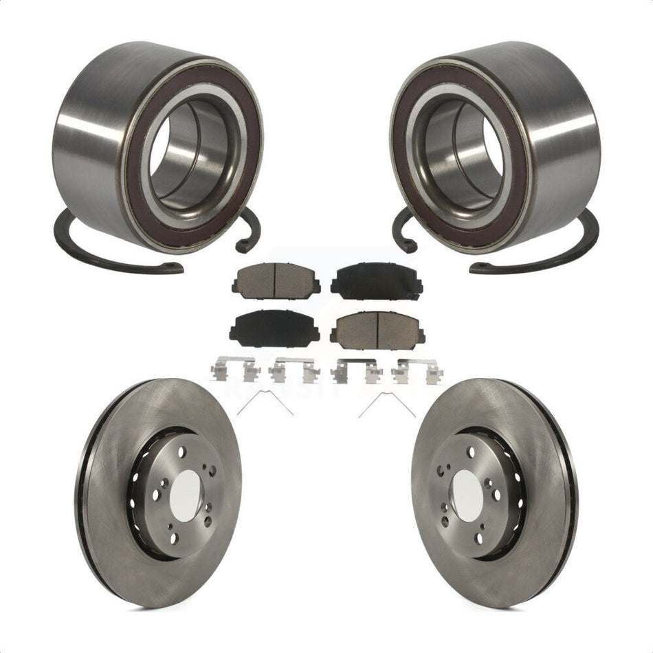 Front Wheel Bearing Disc Brake Rotors And Ceramic Pads Kit For Acura RLX KBB-128203